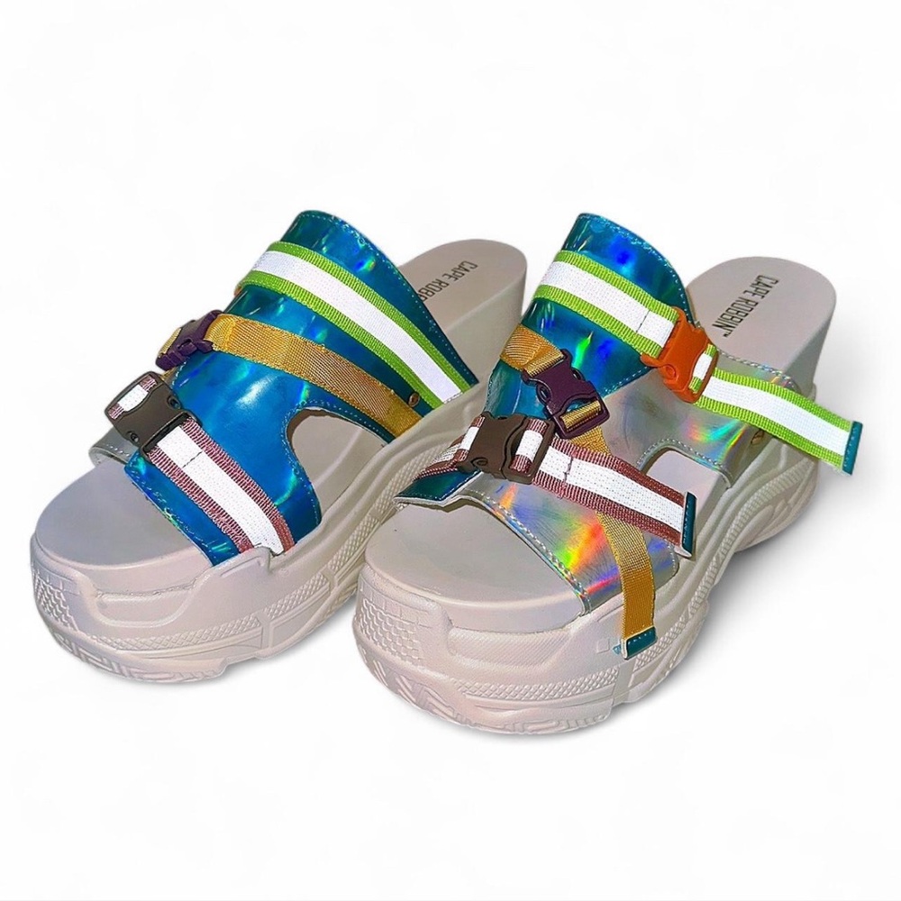 Iridescent Platform Sandals - image 3
